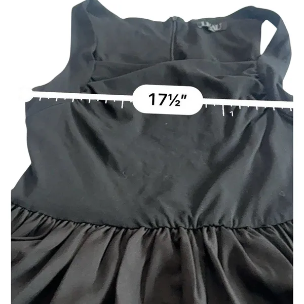 L'eau Bisou Black Bubble Knit Mini Dress XL Square Neck Dropped Waist Party LBD - Image 10