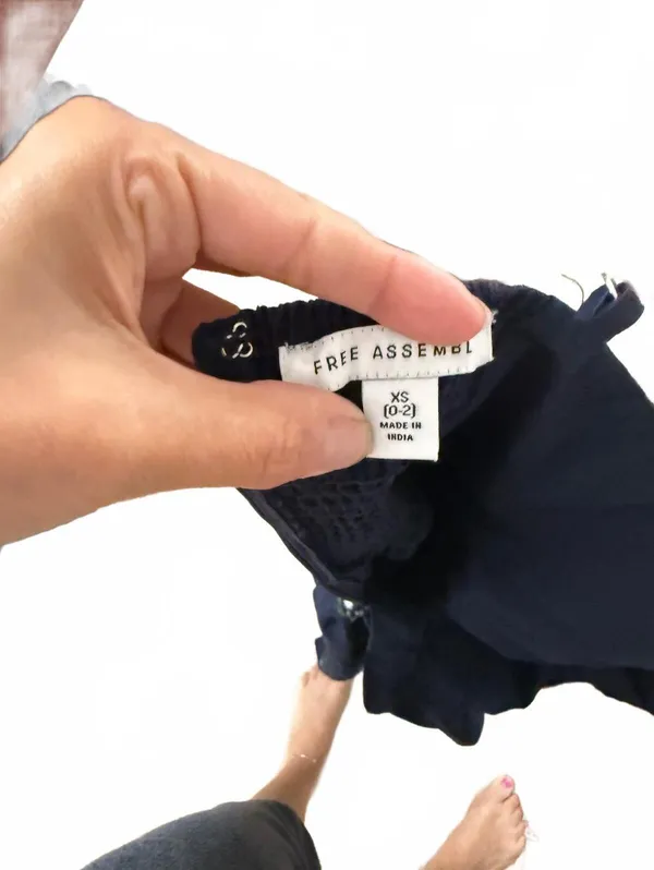 Free Assembly Navy Blue Embroidered Midi Dress XS - Image 5