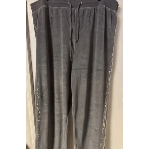 Midnight Velvet Women's Size 2X Gray Silver Embellishes Zip Up 2 pc‎ Track Suit - Image 14