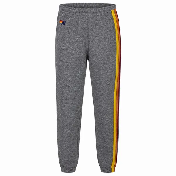 Aviator Nation 5 Stripe Sweatpants Womens XS Heather Grey Rainbow Made USA - Image 4
