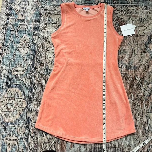 NEW BEYOND YOGA Out of Town Dress in Peach Blush NWT Terry Mini Dress Size XS - Image 14