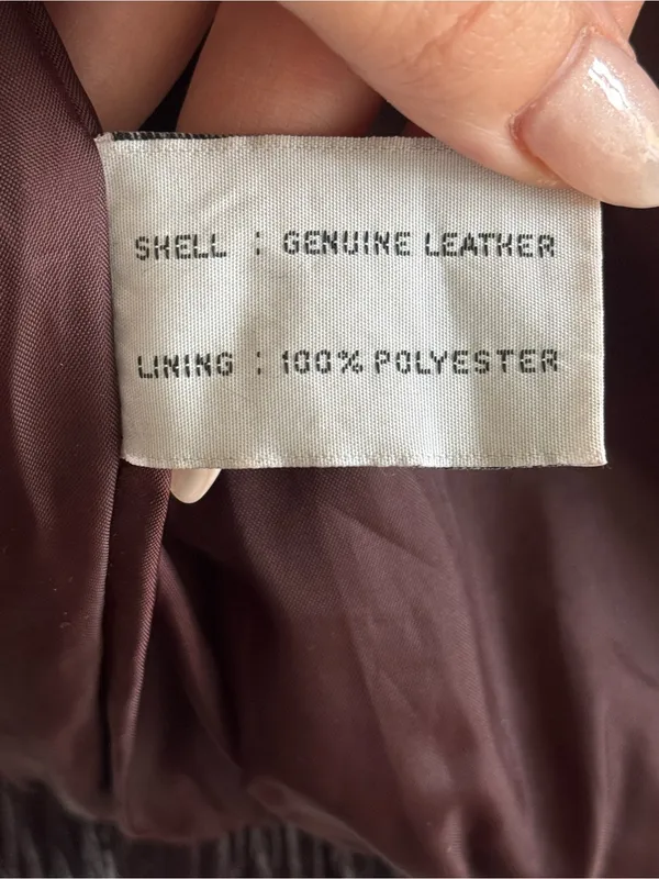 Vintage Albert Duke New York Genuine Leather Ruched Jacket Burgundy Cropped S - Image 10