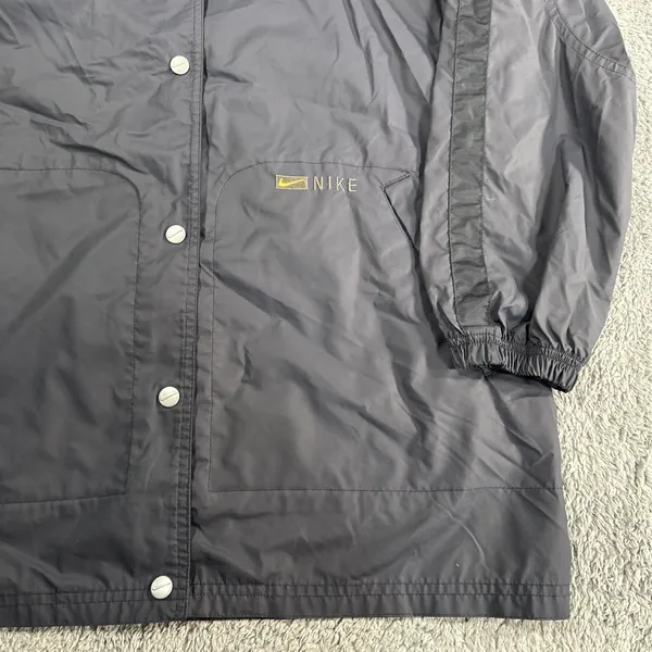 Vintage Nike Jacket Woman's SZ S Blue Windbreaker Rain Coat Y2K 90s Spellout - Image 4