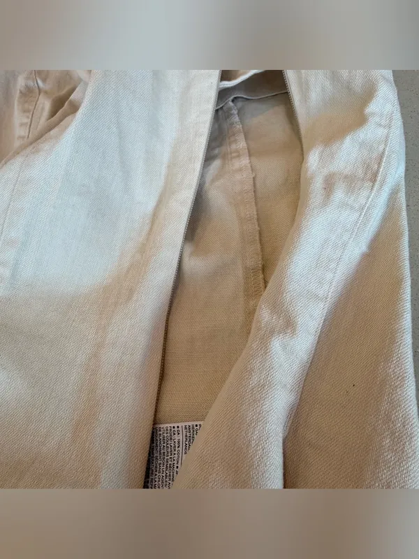 Banana Republic Womens Shirt Beige Peplum Square Neck Sleeveless Cotton Size 4 - Image 9