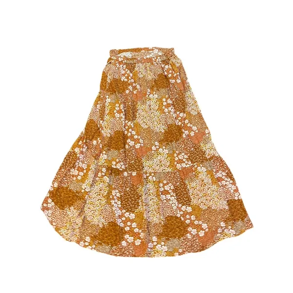 Floral Wrap Boho Maxi Skirt Ruffle Hem Ditsy Botanical Garden Artsy - Image 2