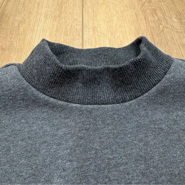 🌟NAP🌟 MOCK NECK SWEATSHIRT DRAWSTRING HEM GRAY SZ S - Image 7