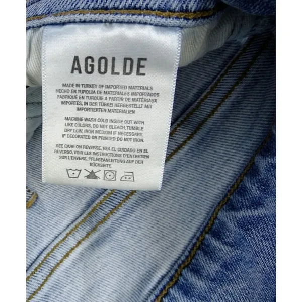 AGOLDE Jeans Womens 28 Nico Jean High Rise Button Fly Cropped Headlines Distress - Image 3