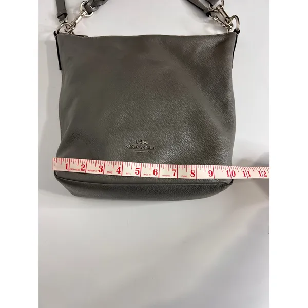 Coach Abby Duffle Gray Pebble Leather Shoulder Crossbody Bag - Image 9