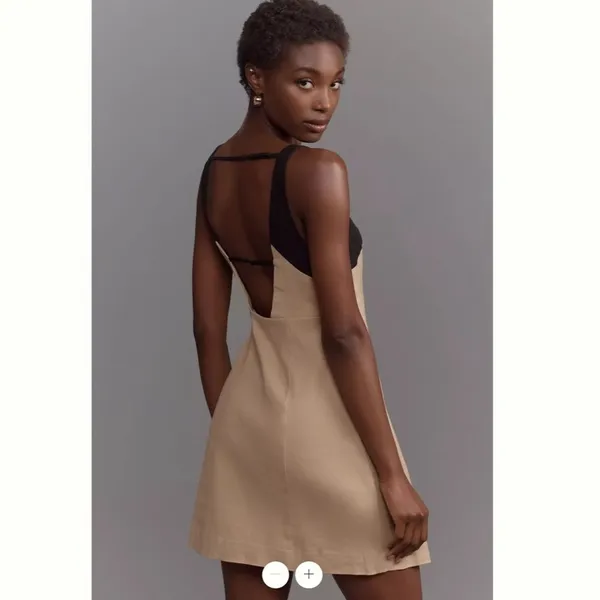 By Anthropologie Sleeveless Linen Wrap Mini Dress - Image 3