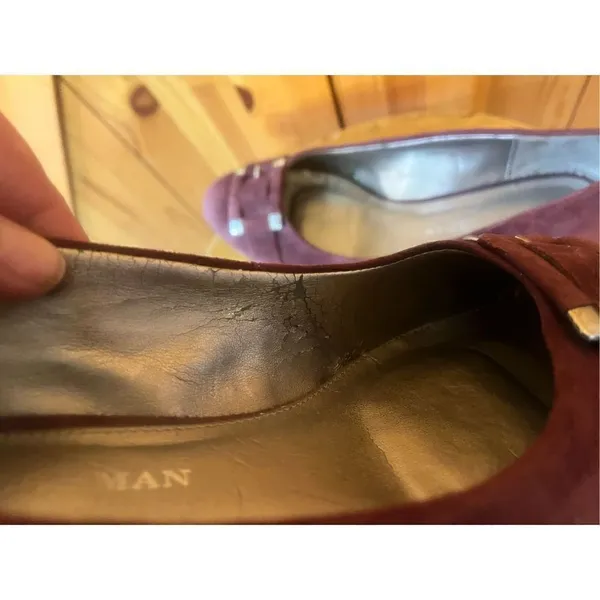Dana Buchman Alexandria Aubsde Suede Leather Buckle Wedge Heel Women's Sz 8.5M - Image 7