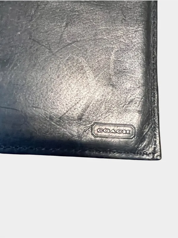 Vintage Coach Madison Black Leather Slim Envelope Trifold Wallet Made in Italy - Image 5