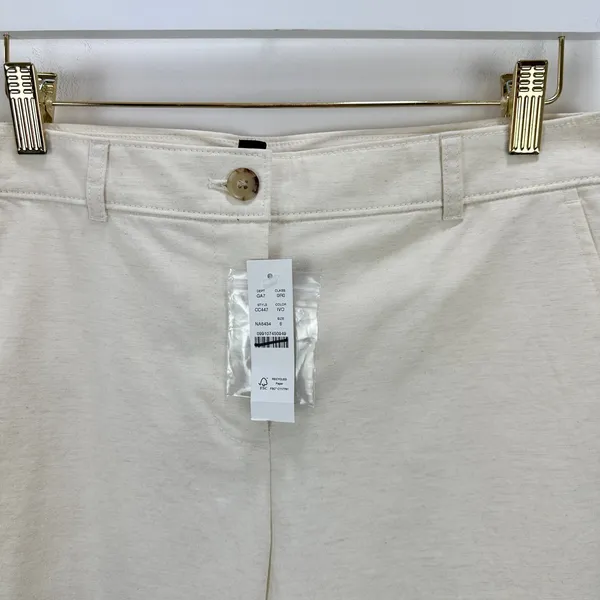 J.Crew Full Length Wide Leg Trouser Cotton Linen Blend Ivory Relaxed US 6 NWT - Image 11