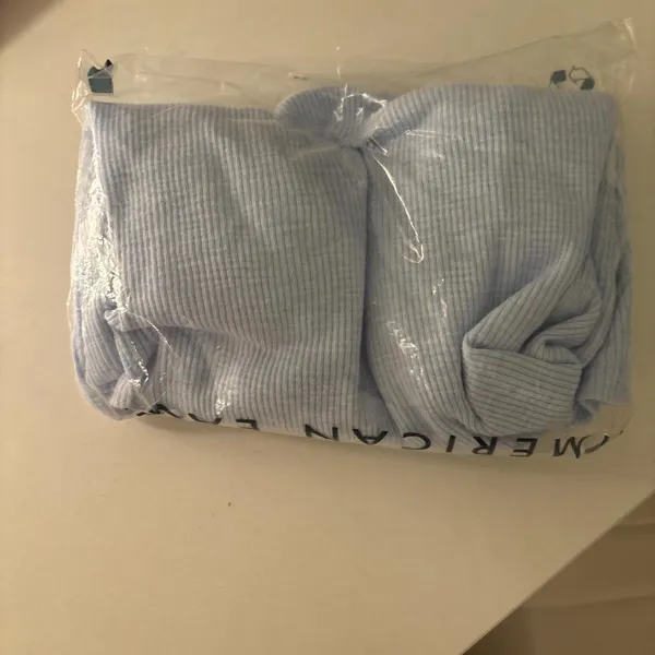 Baby blue American Eagle ribbed baby tee - Image 3