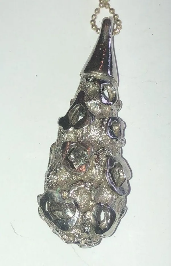 Vintage Silver Tone Huge Hollow Cutout Pendant Boho Retro Necklace - Image 5