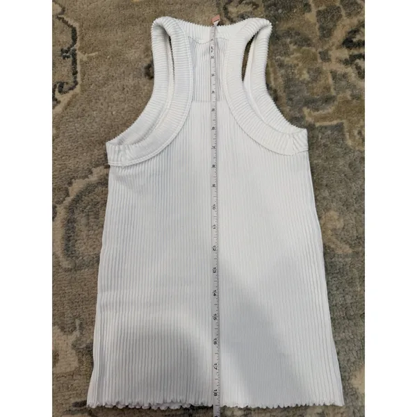 Free People Movement Women’s White Racerback Scalloped Tank Top Size XS/S NWT - Image 4