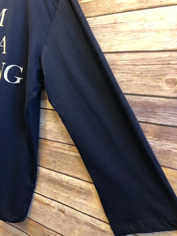 Zara Tee Women’s Size Small Blue Long Sleeve “I Am Not A Walking Logo” NWT - Image 3