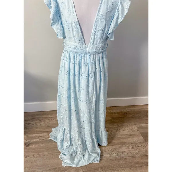 Malibu Bum Baby Blue Eyelet Maxi Dress - Image 10