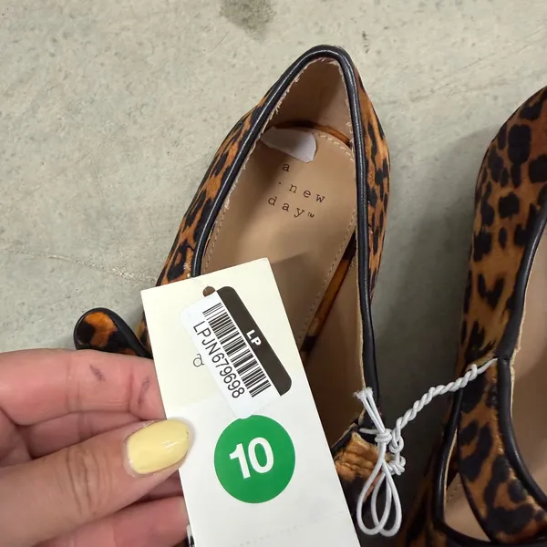A New‎ Day Tamsin Leopard Print Mary Jane Flats Brown Black Size 10 NEW - Image 2