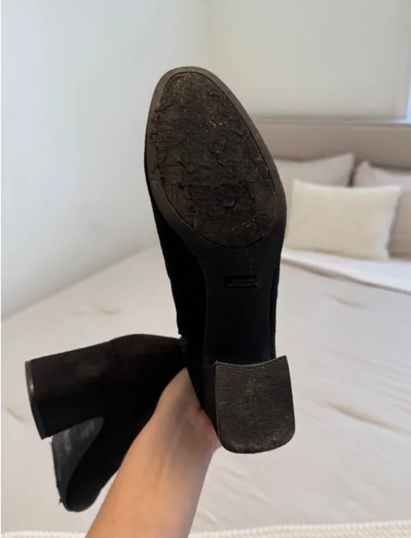 Unisa Black Suede Block Heel Ankle Boots size 8 - Image 5