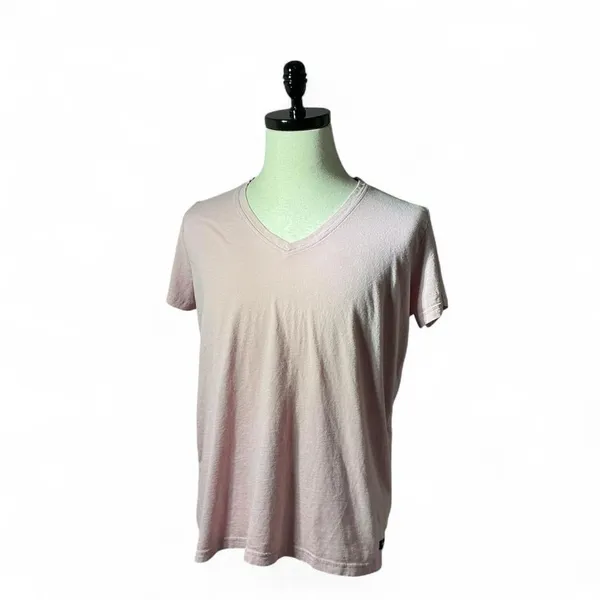 ARIAT Pink‎ V-Neck T-Shirt Casual Everyday Tee Basic Top - Image 2
