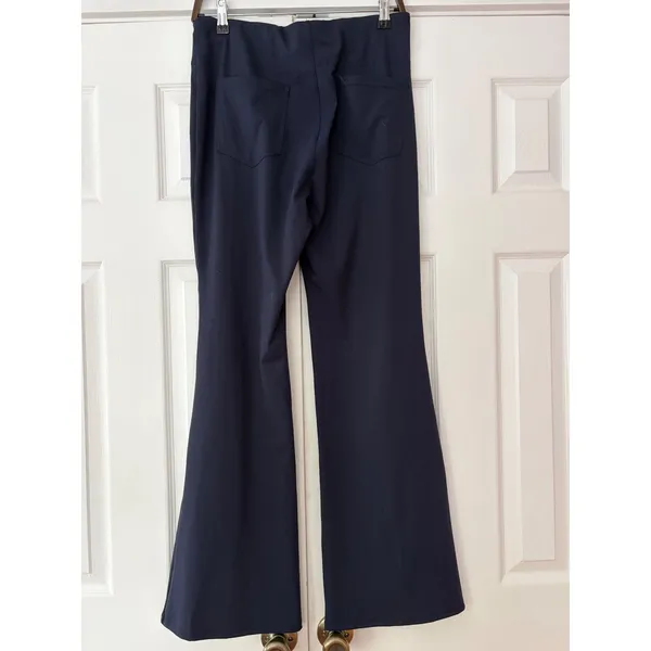 Halara Navy Blue High Waisted Flare Leg Pants Women Large Regular Stretch Pocket - Image 2