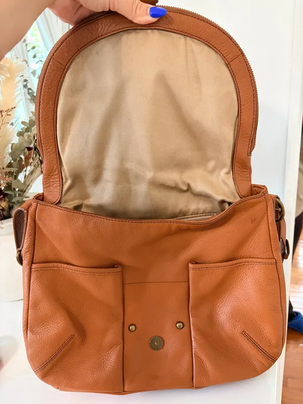 Lucky Brand Brown Leather Shoulder Bag Crossbody Boho Western Slouchy Vintage Style - Image 12