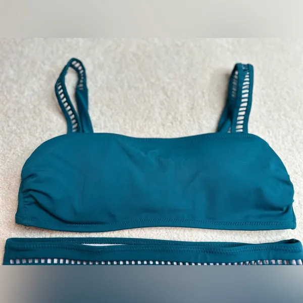 Shade & Shore Blue Bikini Set with Textured Fabric - Image 6