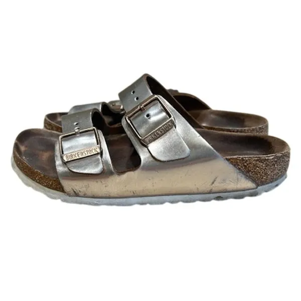 Birkenstock Arizona Chunky Platform Sandals Metallic Silver 36 EU / 5-5.5 US - Image 2