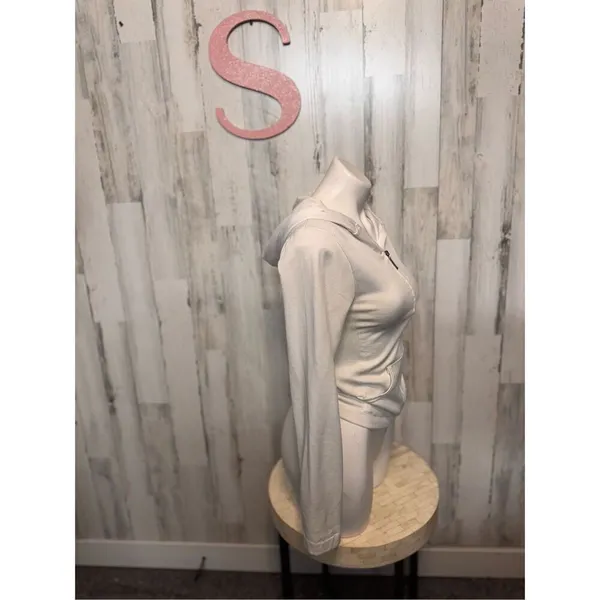 White zip up sweater size small - Image 3