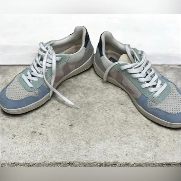 Veja V-10 Women's Multicolor Suede Sneakers Size 8 Lace-Up Athletic - Image 5