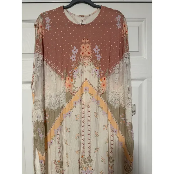 Free People Vienne Tee Lace Floral Tunic Top Fairy Whimsical Floral‎ Boho Flowy - Image 5