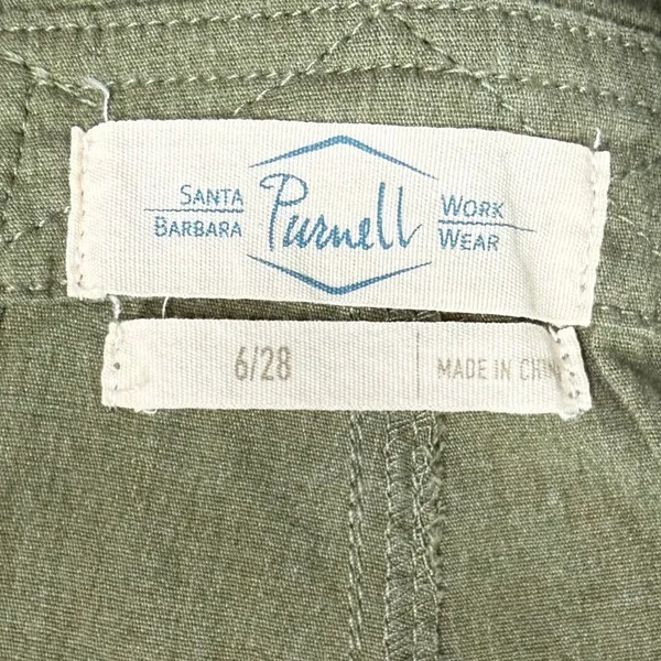 Purnell Work Wear Olive Green Slub Cotton Overalls Women's size 6 NEW Tags - Image 3