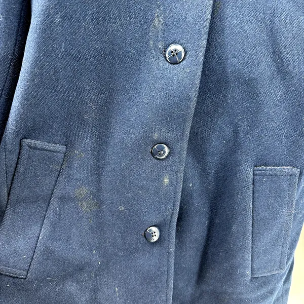 Vintage Pendleton Wool Peacoat 70s Button Down Hand Pockets Navy Blue Medium - Image 5