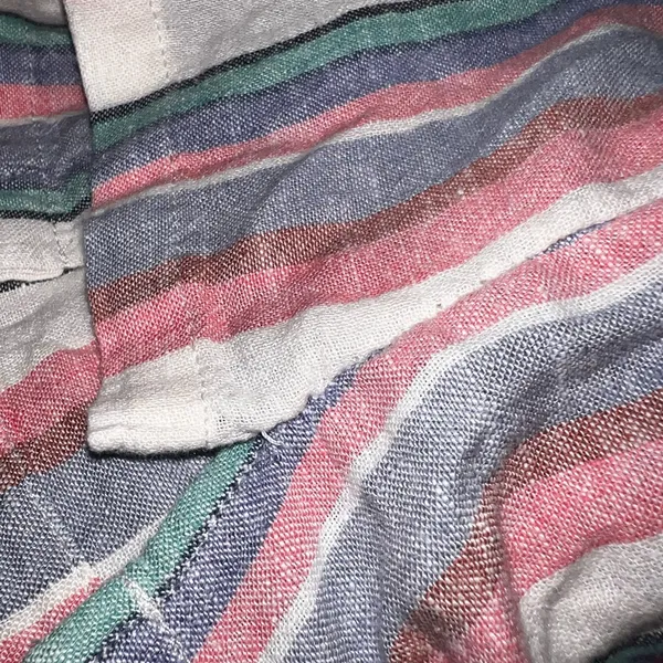Orvis Linen/Rayon Multicolor Striped Shirt Women Top Size Medium - Image 8