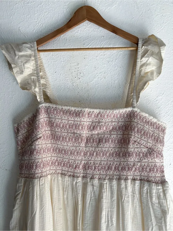 Madewell Embroidered Lucie Midi Dress 3X Off White Cotton Cottagecore - Image 4