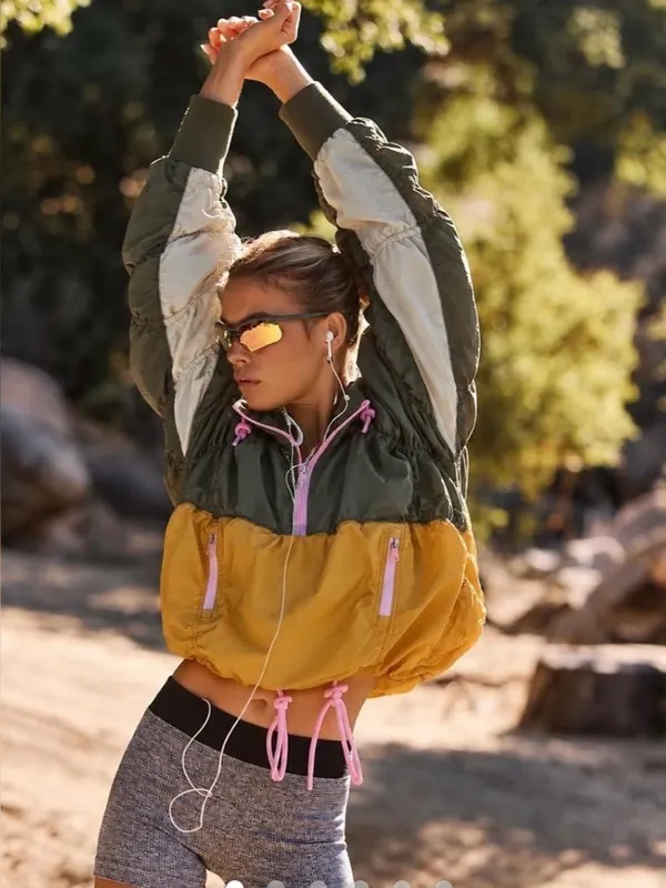 New Free people movement happy camper pullover jacket color block $148 - Image 2