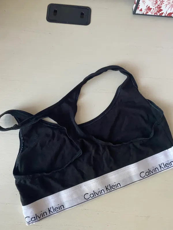 Calvin Klein Modern Cotton Unlined racer back Bralette logo band - Image 3