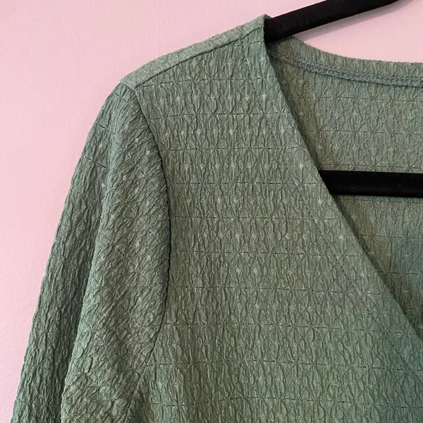 NWT Madewell Green Textured Cropped Lightweight Sweater Women's size Medium - Image 5