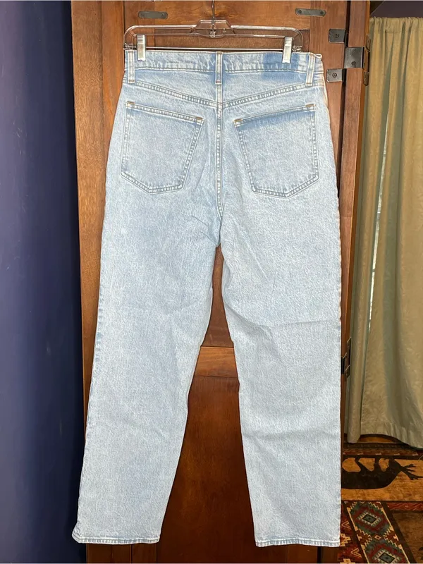 Abercrombie Womens 90s Straight Jeans 30 Ultra High Rise Light Wash NWT 10R - Image 4