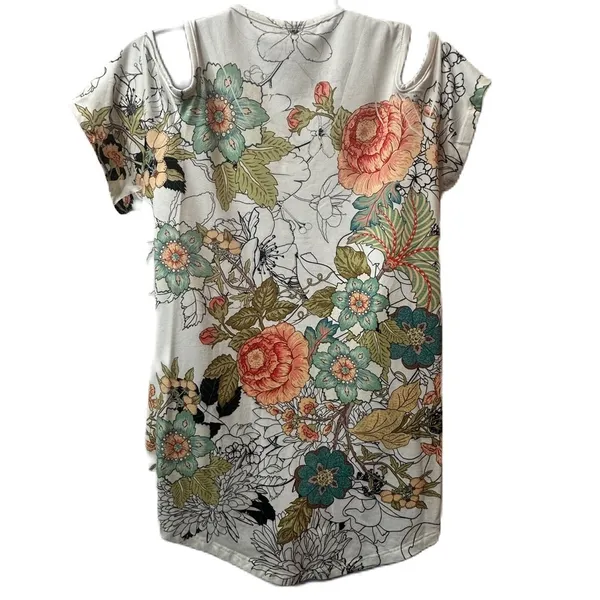 Gaze Women’s Floral Cold‎ Shoulder Top Size Large - Image 4