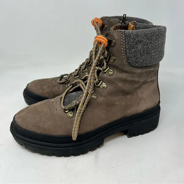 Lucky Brand Eavan Combat Boots Women’s 8M Brown Suede Hiking Lug Zip - Image 3