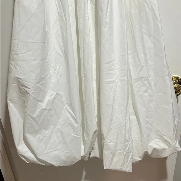Commense White Sleeveless puffball Dress with Tie Details NWT - Image 3