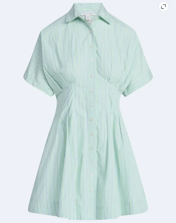 Free Assembly Striped Corset Mini Shirtdress - Image 5