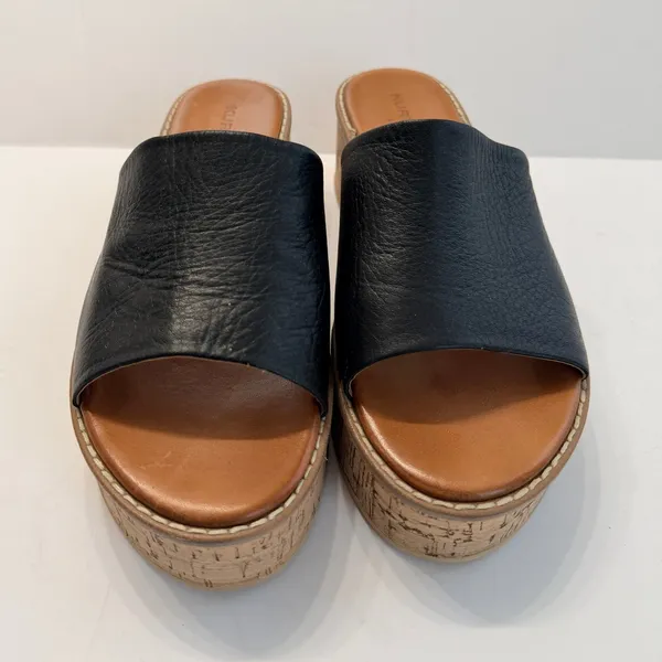 Kurt Geiger London Maci Platform Leather Sandals Size 38 US7.5 Wedge Slide - Image 3