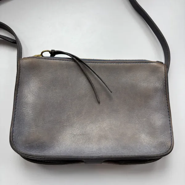 Madewell The Simple Crossbody Leather Bag Small Rectangle Purse Distressed Blue‎ - Image 2