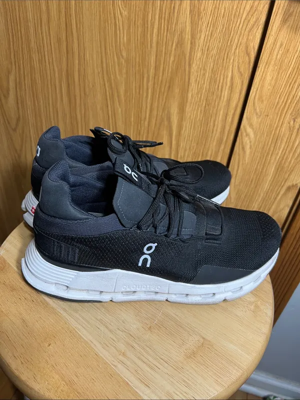 On Running Black Athletic Sneakers with White Soles - Image 4