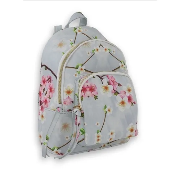 Under One Sky Backpack Women Small Blue Fair Cherry‎ Blossom Floral - Image 2