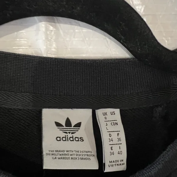 Adidas Black Trefoil Logo Sweatshirt Size Large - Image 4