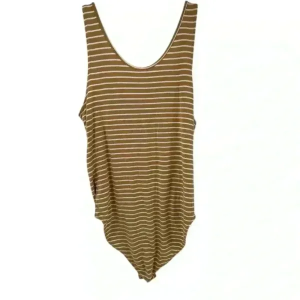 American Eagle Women's Striped yellow/gold and white Bodysuit Multicolor Size M‎ - Image 5