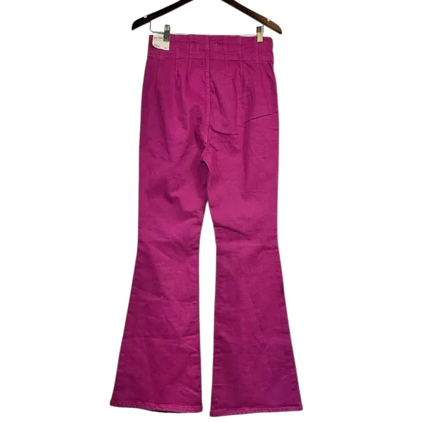 We The Free Jayde Super High Rise Flare Jeans Retro Inspired Raspberry Size 31 - Image 3